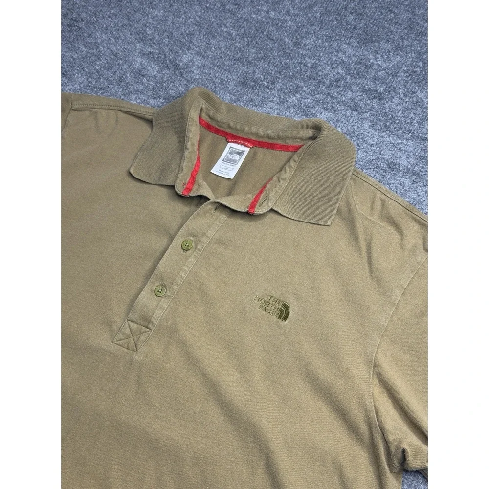 The North Face Men's Polo Shirt Brown Short Sleeve Size Large 100% cotton